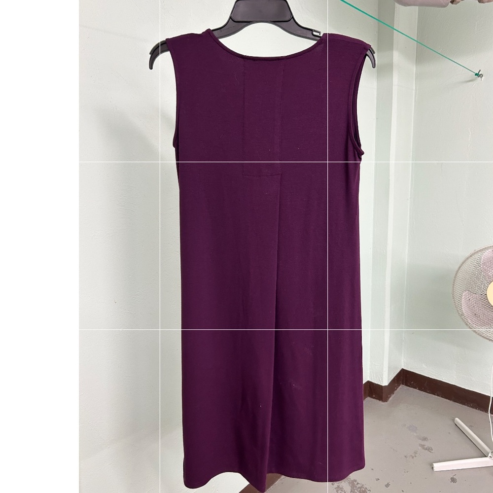 Eileen Fisher Burgundy scoop neck, sleeveless versital tank dress.